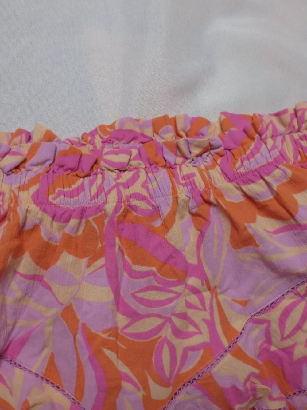 AERIE womens SHORTS pink SKORT orange ROCK & RUFFLE skirt ELASTIC SIZE M - Picture 2 of 8